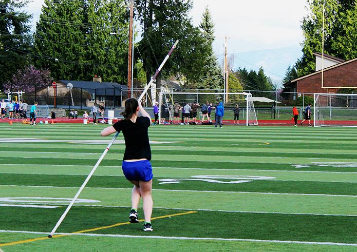 Sophomore Kendra Otto Von Askervold practices her vaulting runs in preparation for qualifying competitions. Her vaulting performances landed her a spot on the varsity pole vaulting team. “My goal for next year is to make it all the way to states, and that’s going to take a lot of hard work,” said Otto Von Askervold.