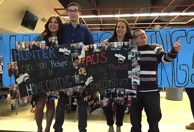 Homecoming snapshot: Senior Macy Berg and junior Makena Allen ask senior Hunter Thompson and senior Austin Stuburd to homecoming. “What it means to take Austin to Homecoming? Shoot. He is my best friend, it doesn't mean anything more than taking a best friend,” said Allen.  Berg and Allen succeeded in making Homecoming an unforgettable night for both Stuburd and Thompson. 
