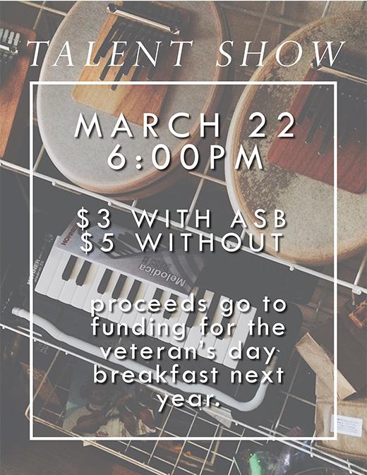 Students are preparing for the upcoming Talent Show on Tuesday, March 22 at 6:30 p.m. in the PAC.  A Talent Show panel screened the acts during an audition process.  “Auditions were great. There's a lot of talent here at Lake Stevens in other areas not just one spot.  I'm really happy that they'll have their time to shine too. We have 18 performers. There's so much variety and so much talent that if you don't go, you're really missing out. Come listen, watch, and get entertained,” said Macabalo.
