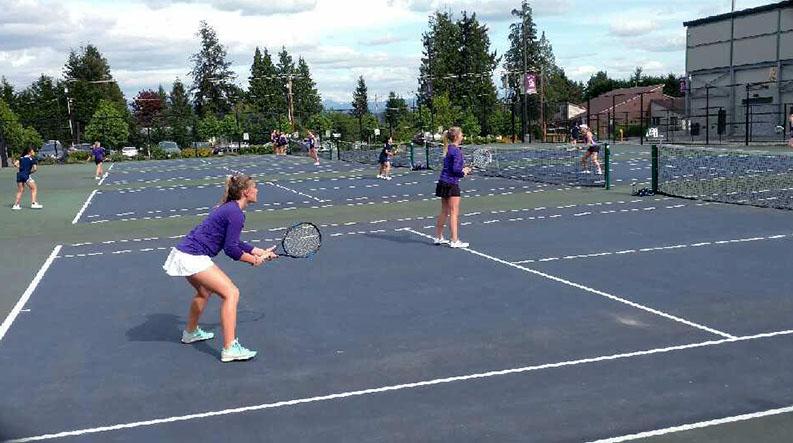 On April 26 the LSHS girls tennis team faces off against Mariner High School with senior Bernadette Miles and junior Ryann Rasmussen playing first doubles. With a killer season of 10 wins and only one loss under their belt, the team is coming prepared to their last regular season matches. “Our team is kicking some butt. I’m really proud of everyone. We’re a relatively young team. We only have a handful of seniors, so I think it's awesome how our sophomores and juniors are still able to compete with everyone,” senior Shaylen Huot said.
