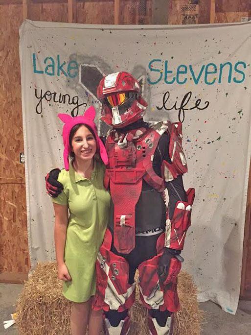 Senior Ian Salvisberg and Junior Marin Nielsen spend Halloween at the Young Life Halloween party.