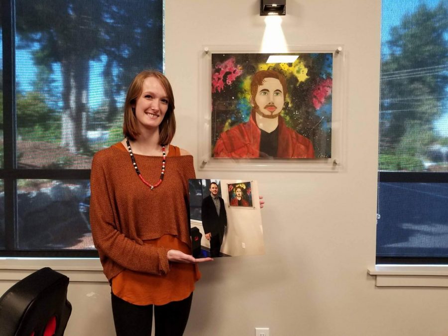 LSHS+student+left+starstruck%3A+Senior+Cara+Lewis+receives+honor+of+presenting+her+work+to+hometown+celebrity%2C+Chris+Pratt.+After+winning+local+art+contest%2C+Lewis+attended+the+opening+ceremony+of+the+Dan+Pratt+Memorial+Center.+%E2%80%9CThis+guy+pulled+%5Bmy+art%5D+out+for+me+to+give+it+to+%5BChris+Pratt%5D+and+he+took+it+and+he+was+like+%E2%80%98you+did+that%3F%21+She+did+that%3F%21%E2%80%99+and+he+held+it+up+for+everyone+and+he+was+like+%E2%80%9Cshe+did+that%21%E2%80%99+and+he+was+freaking+out+like+a+little+kid%2C+it+was+awesome%2C%E2%80%9D+Lewis+says.+