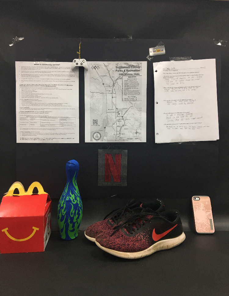 Not Going With the Flow: These ten objects represent the ideas in the list. In the world outside, thousands of teenagers are either preparing for prom or preparing for an awesome night in. “I’m going to the movies,” junior Amirah Moodie said. There are many reasons to not go to prom, one being grade. “The fact that I’m only in eleventh grade it would like ruin the experience for when I try to go for senior year. It’s super expensive too,” she said.