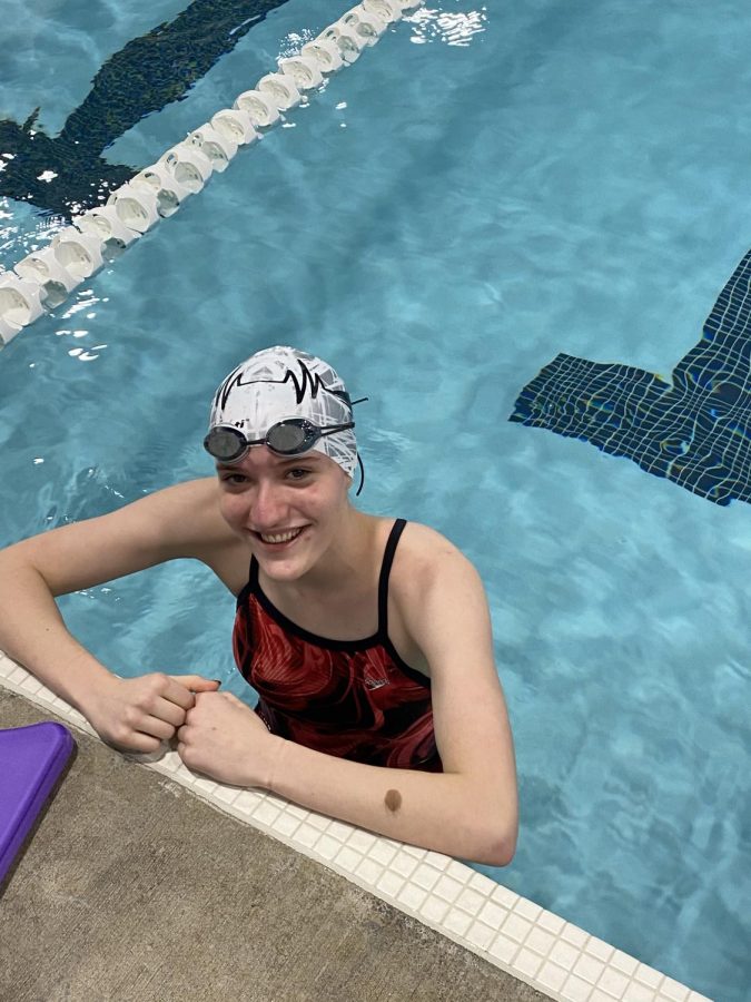 Swimmer Kyra Freeman practicing at the LSHS pool. The LSHS pool has been open for lap swim and LSHS athletes to practice since fall 2020. 