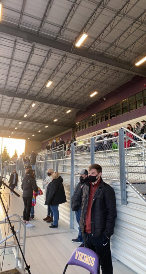 Fans are back! The LSHS stadium is filled to 25% with fans. Although they cannot fill up the stadium to the full capacity, players and fans are grateful and ecstatic to have spectators at their sporting event once again. “It will help us a lot and make us feel more excited,” soccer player junior Robbie Rush said.