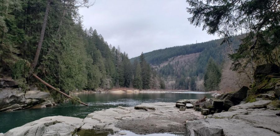 Gorgeous river near Eagle Falls, WA: The water is rising and the temperature is quite pleasant. Last summer portions of this river were packed with people on inner tubes and floaties. "[It