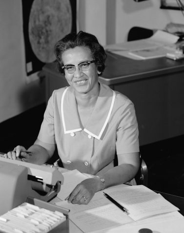 NASA mathematical Katherine Johnson at work in 1966. 