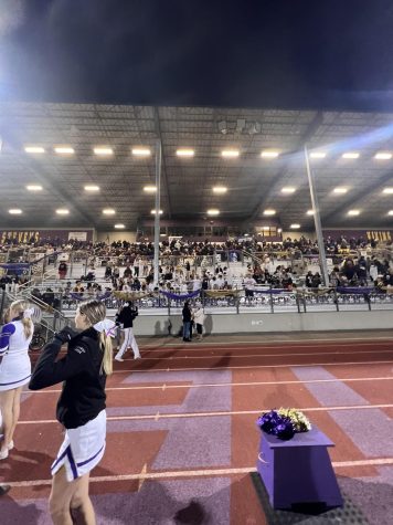 Vikings blowout.
The student section counted for about 40 students. During the playoff games, attendance dropped dramatically.
I just dont feel the positive energy during playoff games, like I do league games, junior Gage Solomun said.