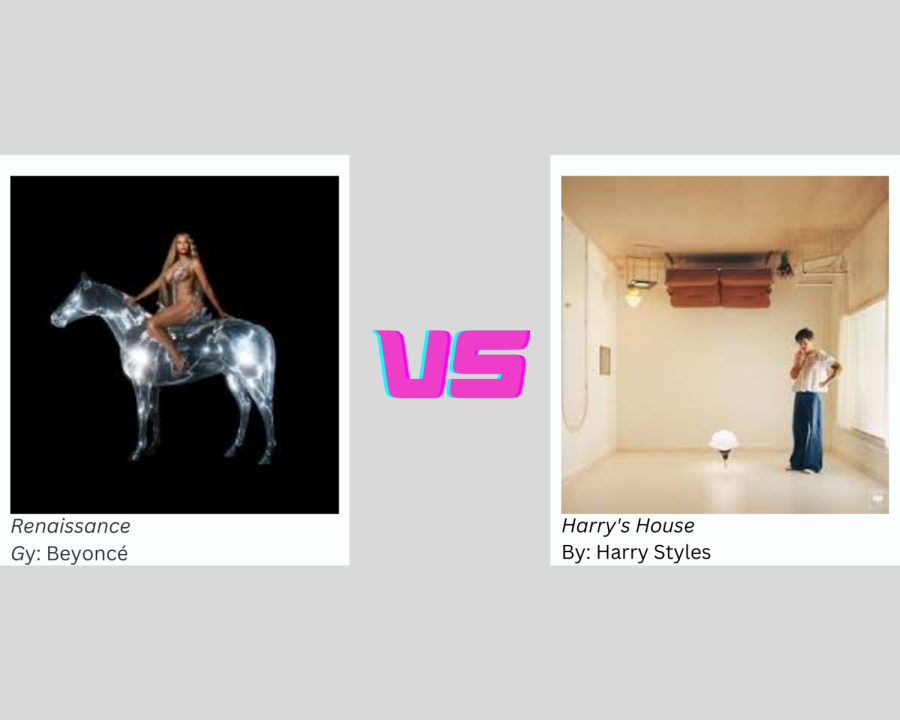 Record Broken! Beyoncé (left) and Harry Styles (right) go head to head for the Album of The Year at the 2023 Grammy's. Shockingly Styles was announced the winner, but Beyoncé took home a different award to break the record for most Grammys won in history. 