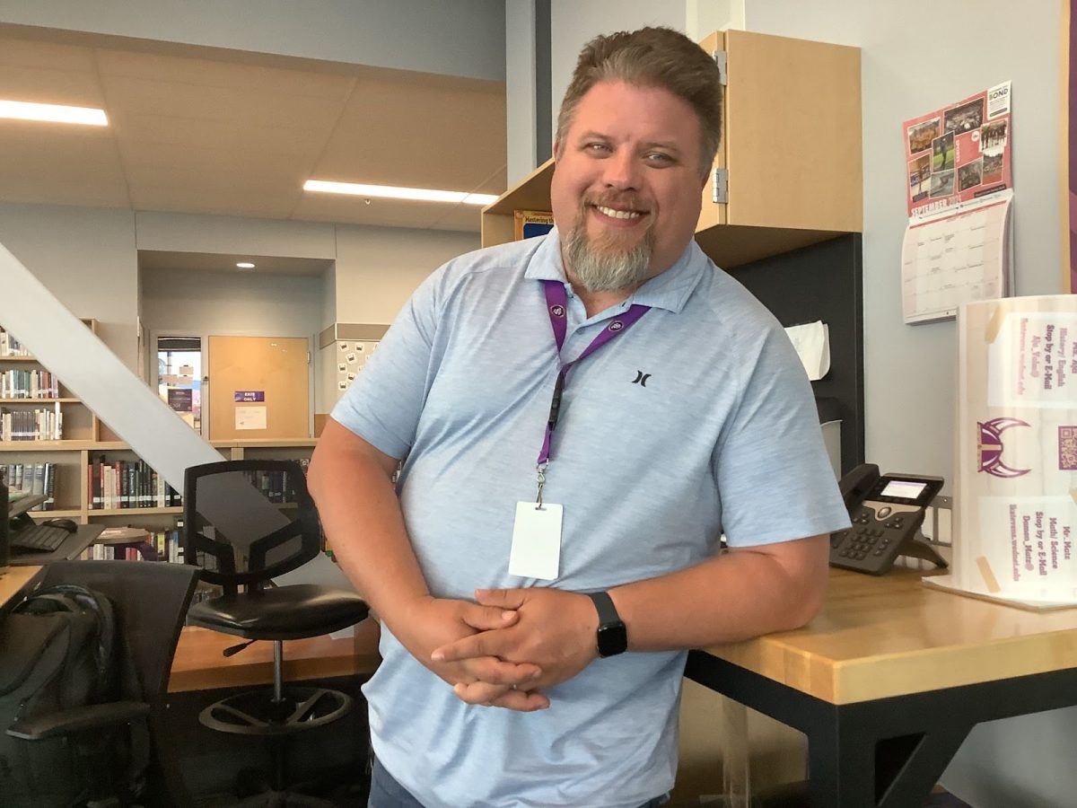 Damon Matz provides academic support to students in the Student Support Center on the third floor of the Learning Commons. He also works with students in ASD classes.