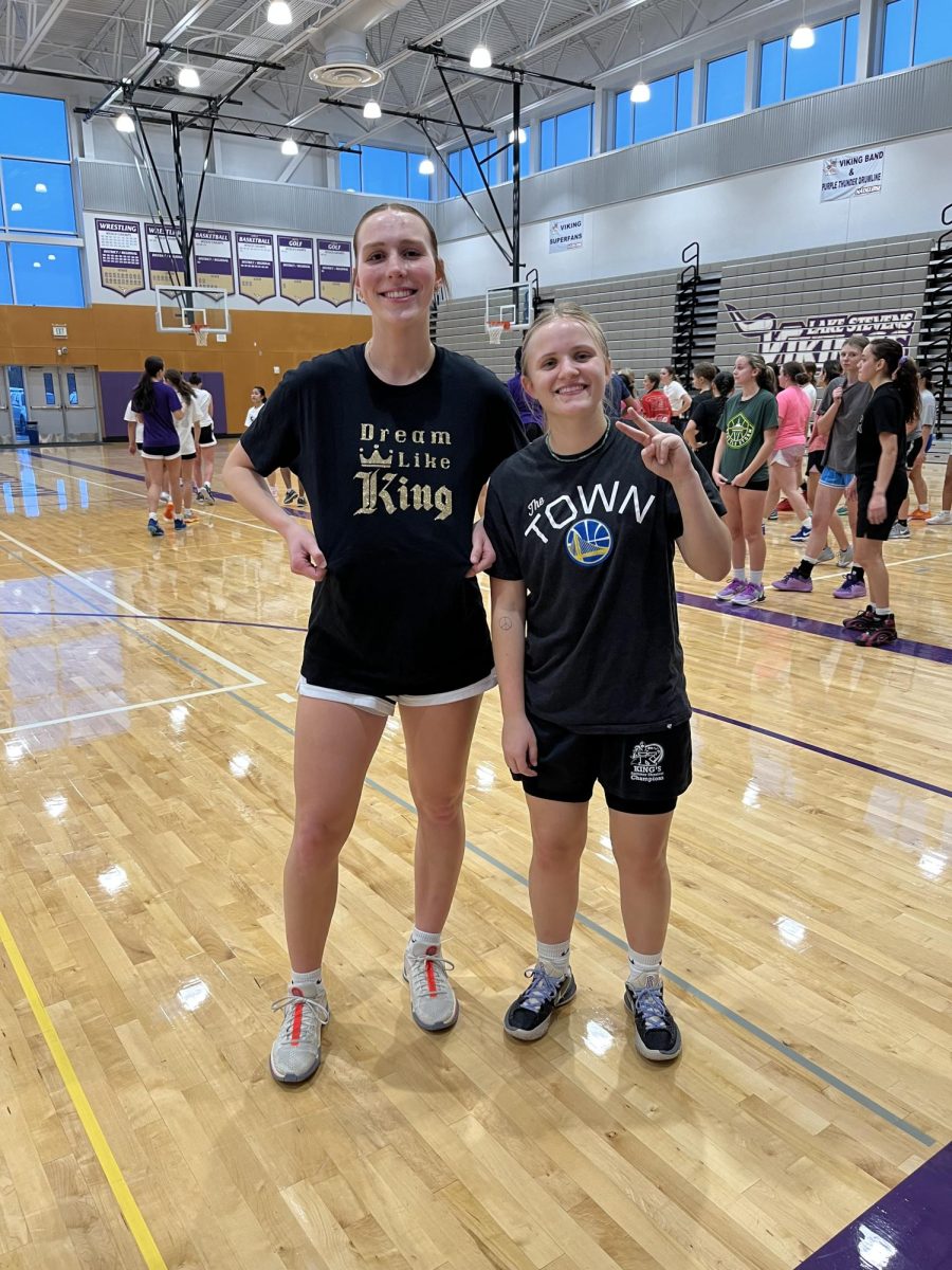 Griffin Eyman and Addy Baker at Lake Stevens Girls Basketball Tryouts