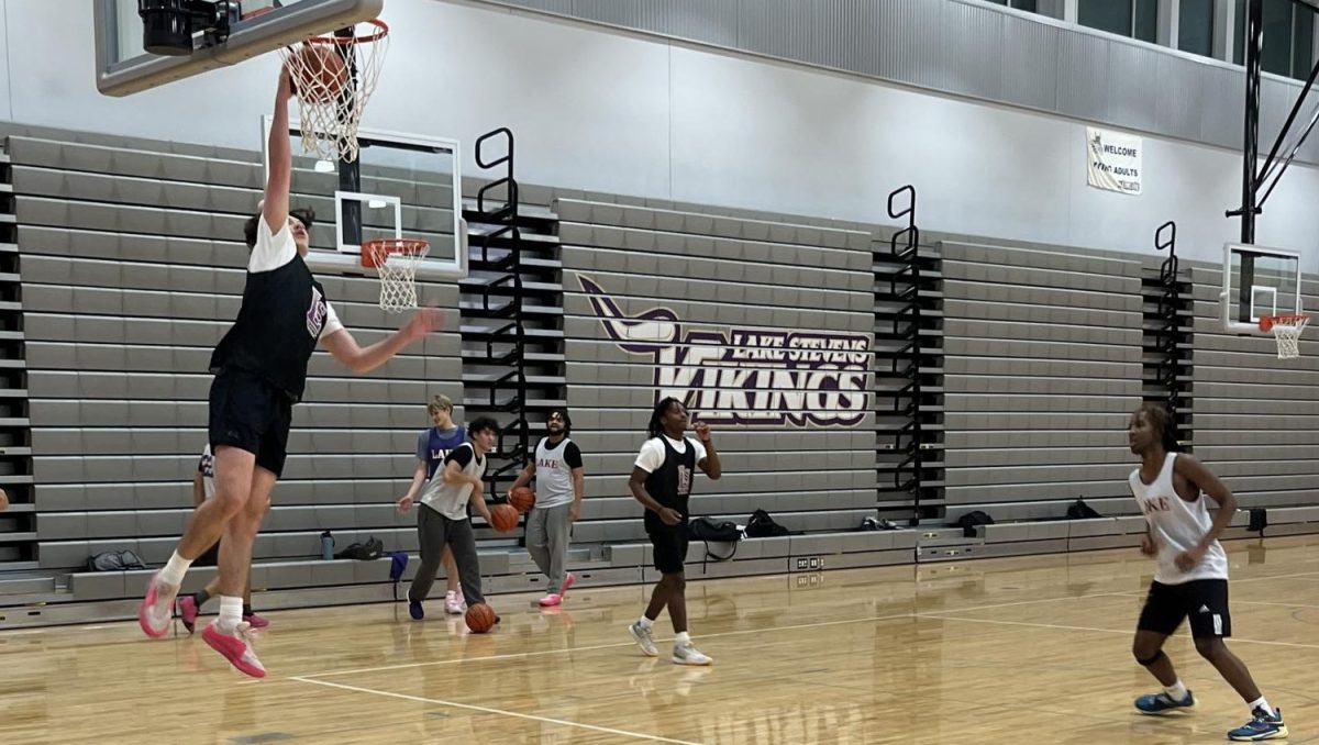 Brody Peirpoint making a layup at varsity practice. 