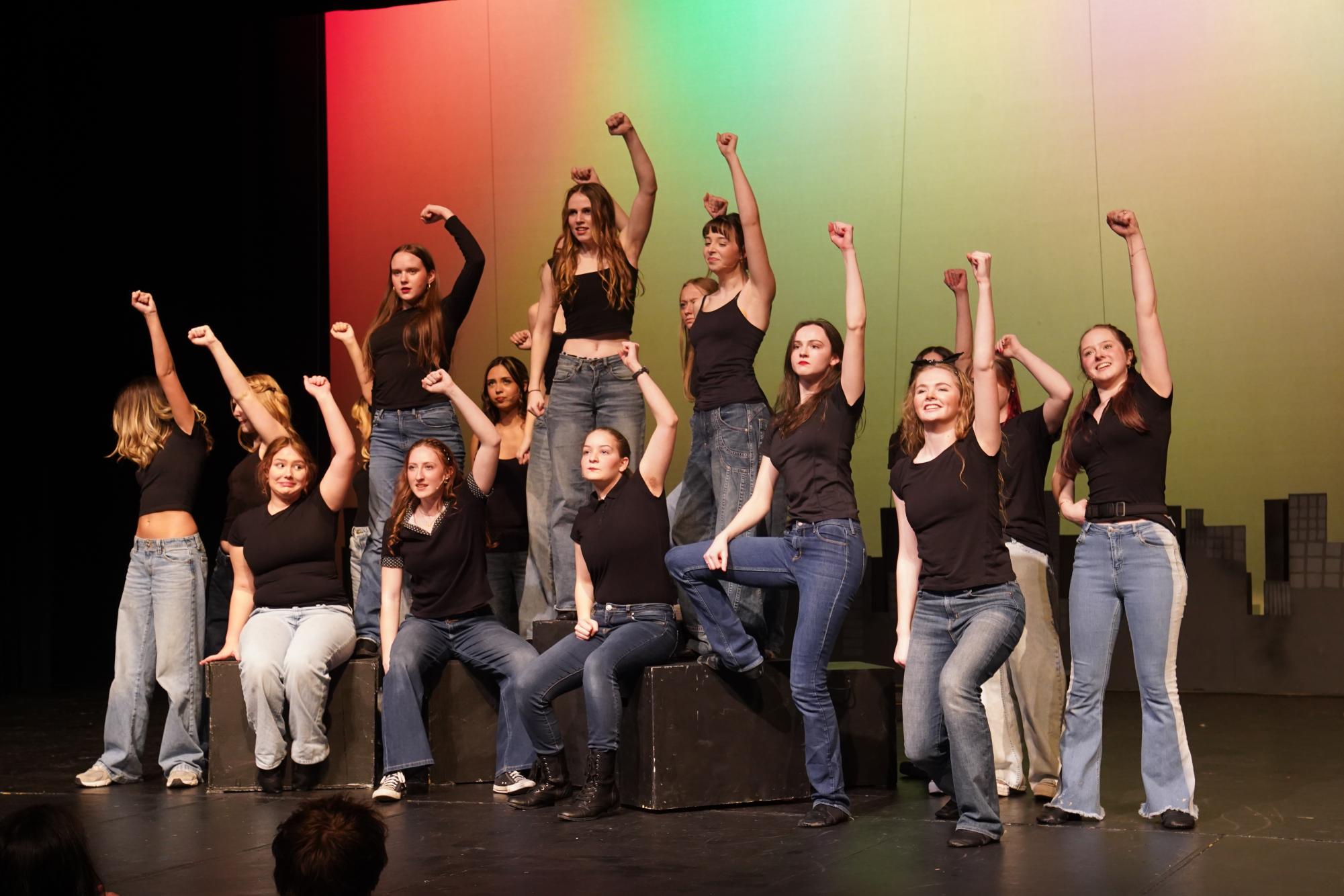 Performers strike a pose in the final moments of the Winter Cabaret performed by LSHS Drama Club.