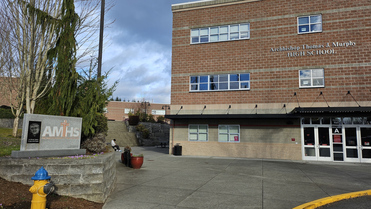 Archbishop Thomas J. Murphy Highschool in Everett allows seniors to paint their own parking spots.